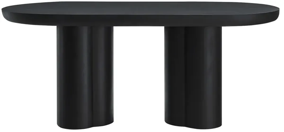 Caspian 72" Oval Concrete Dining Table by Modway White