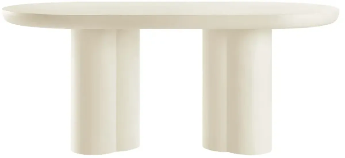 Caspian 72" Oval Concrete Dining Table by Modway White