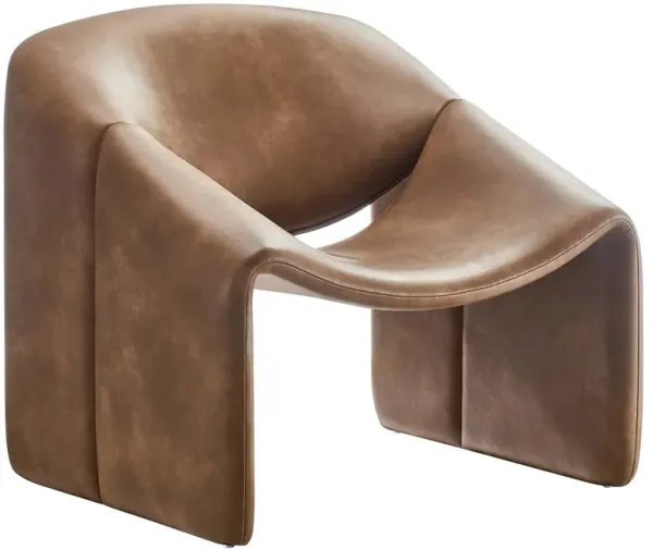 Vivi Vegan Leather Accent Chair by Modway Brown