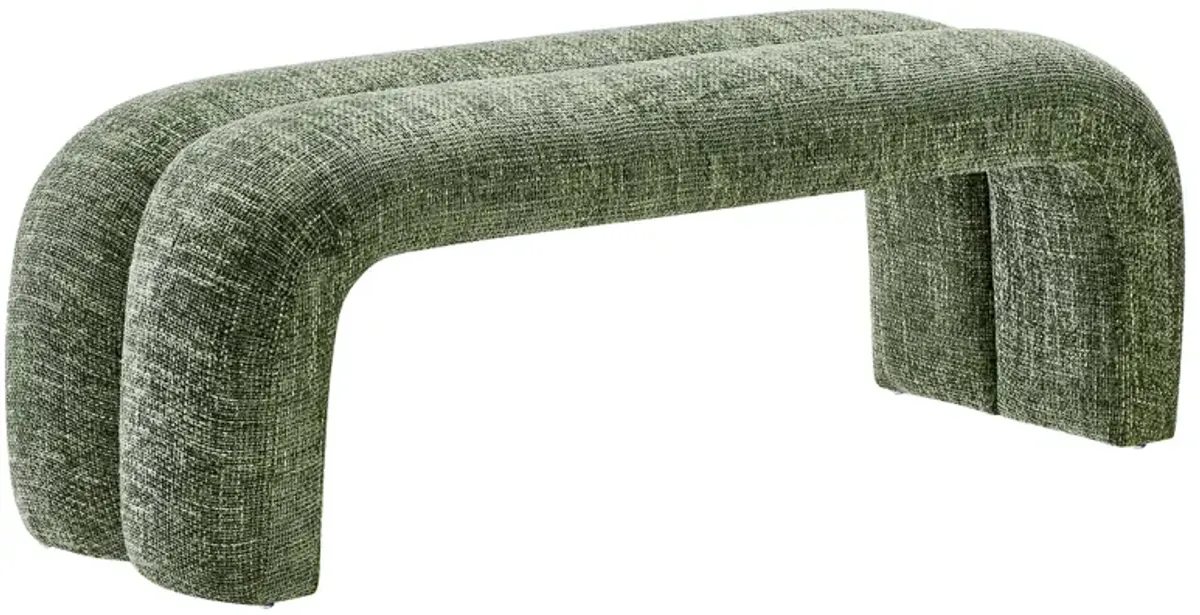 Dax 50.5" Chenille Upholstered Accent Bench by Modway Khaki