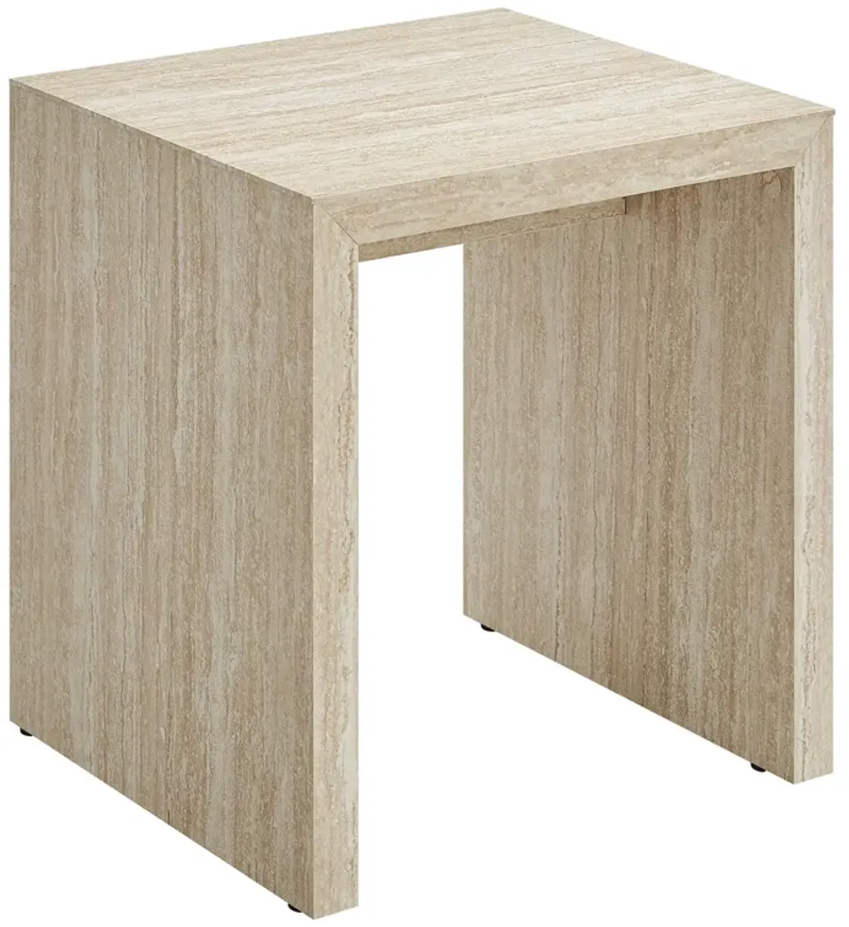 Mirella Faux Travertine Side Table by Modway Travertine