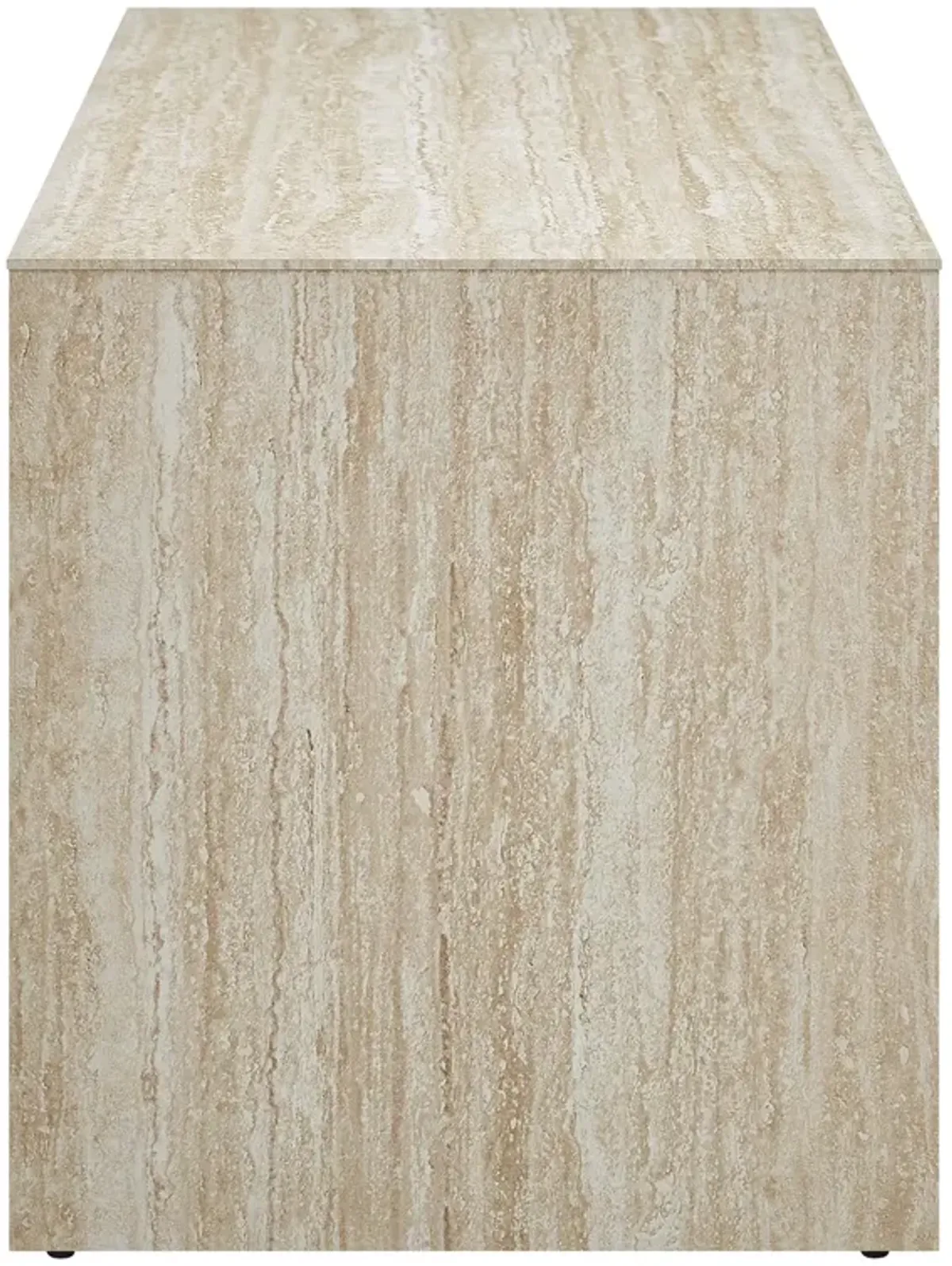 Mirella 53.5” Faux Travertine Bench by Modway Travertine