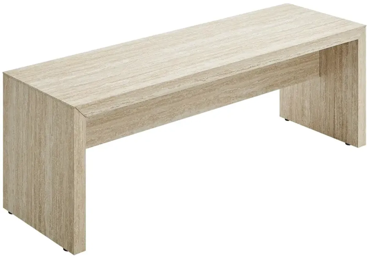 Mirella 53.5” Faux Travertine Bench by Modway Travertine