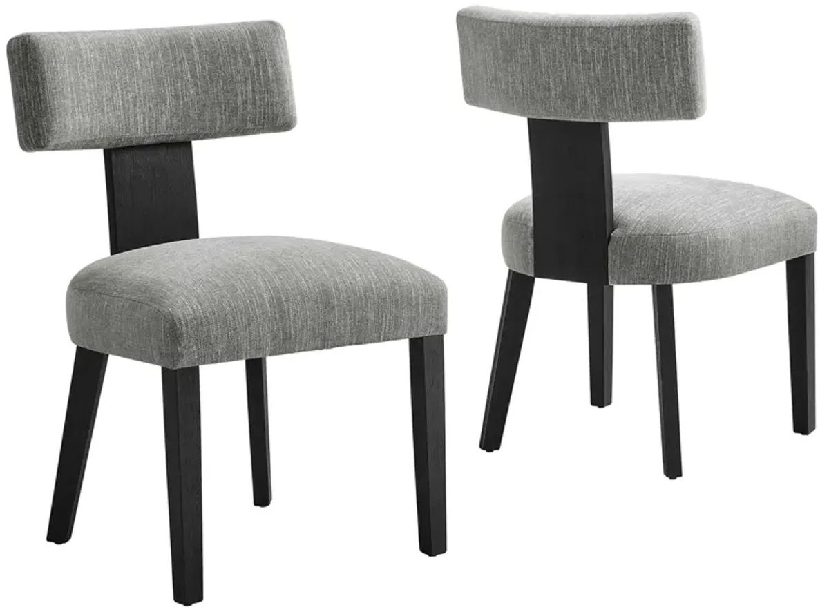 Nalani Dining Chairs - Set of 2 Heathered Weave Ivory Deep Brown