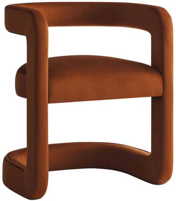 Winslow Performance Velvet Barrel Accent Chair by Modway Rust