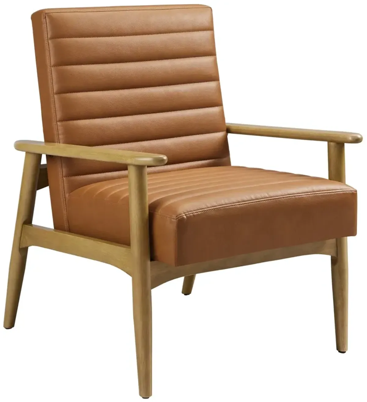 Jensen   Vegan Leather Accent Chair Natural Tan