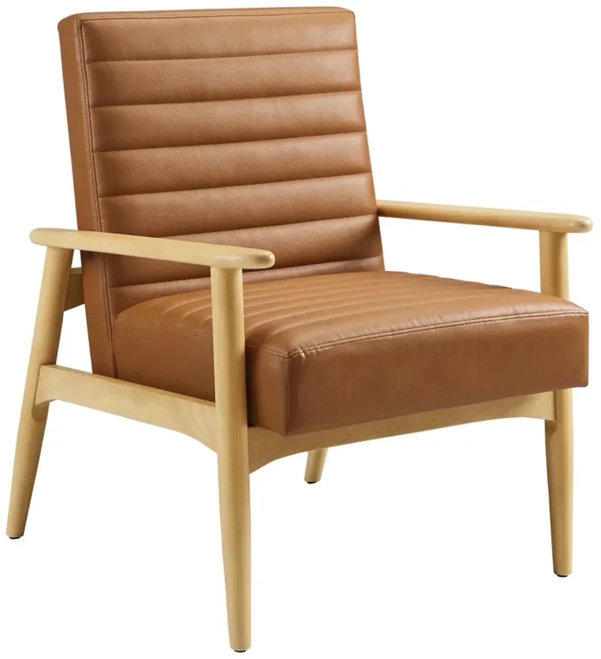 Jensen   Vegan Leather Accent Chair Natural Tan