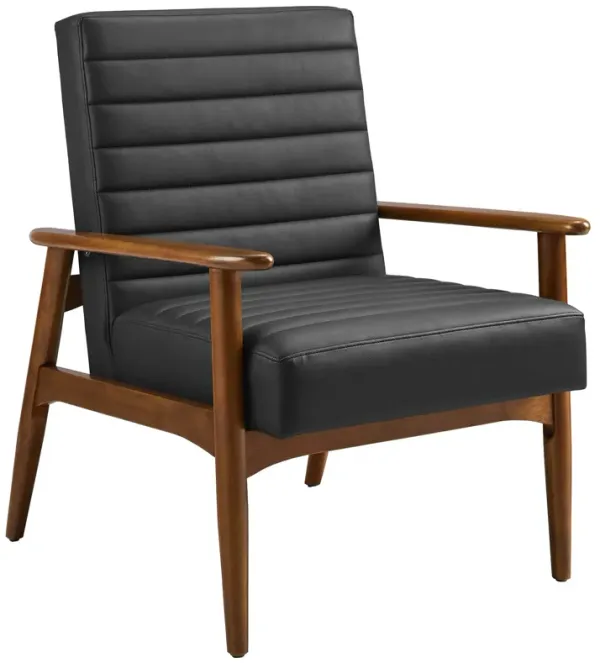Jensen   Vegan Leather Accent Chair Walnut Black