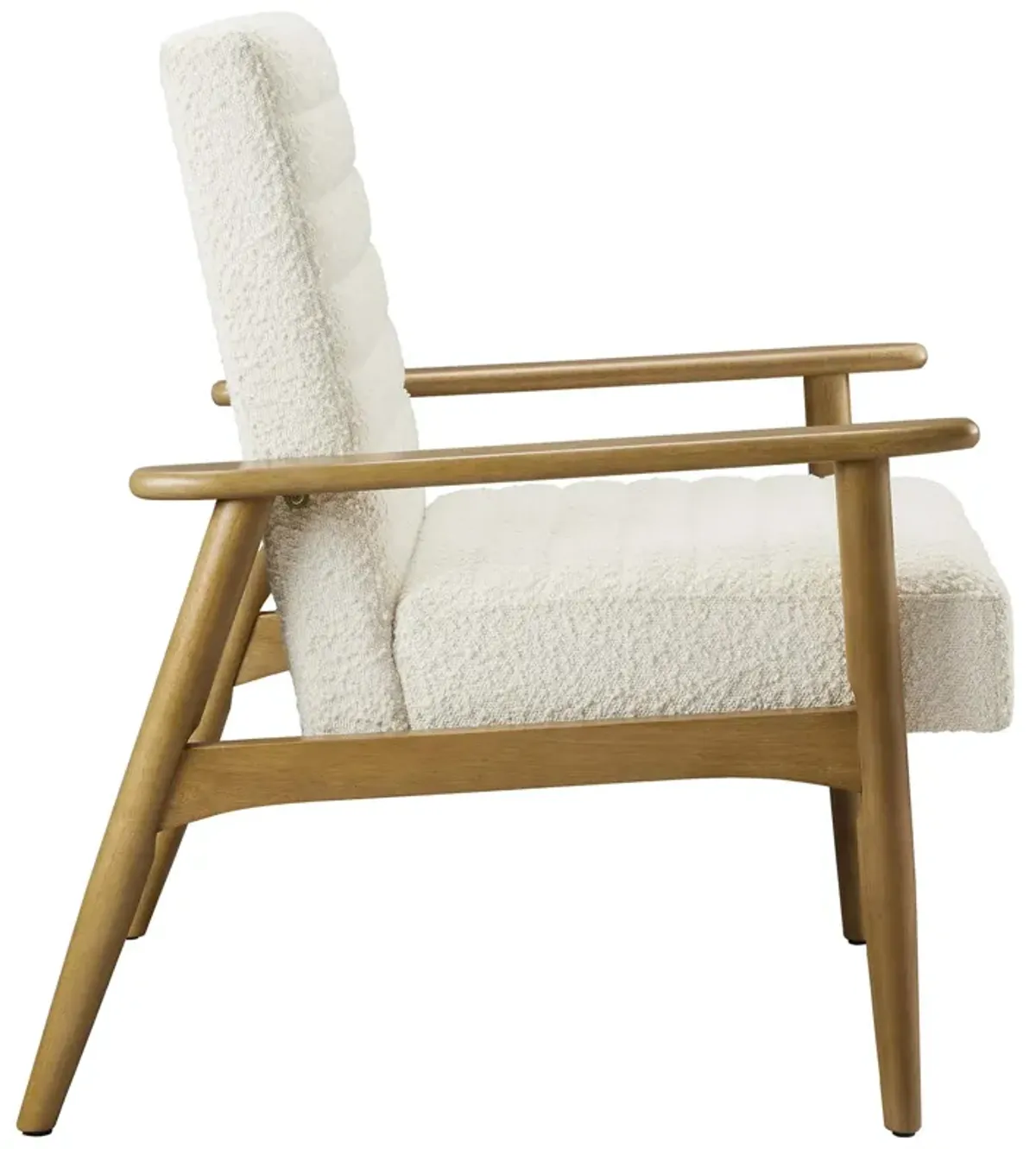 Jensen   Boucle Fabric Accent Chair Ivory