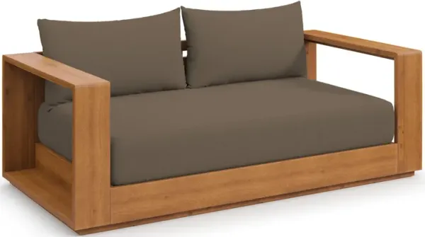 Tahoe Acacia Wood Outdoor Patio Acacia Wood Loveseat by Modway Natural Cocoa