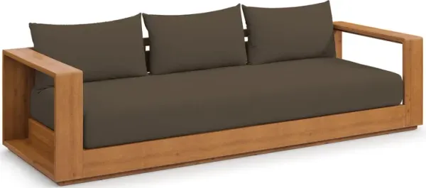 Tahoe Outdoor Patio Acacia Wood Sofa by Modway Natural Cocoa