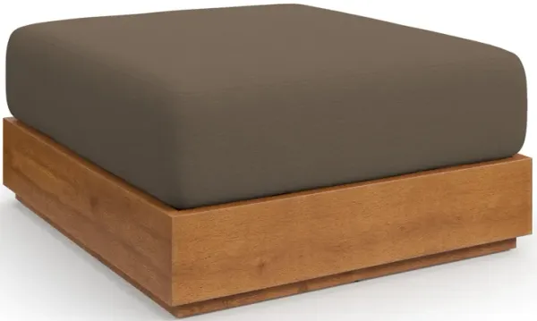 Tahoe Outdoor Patio Acacia Wood Ottoman by Modway Natural Cocoa
