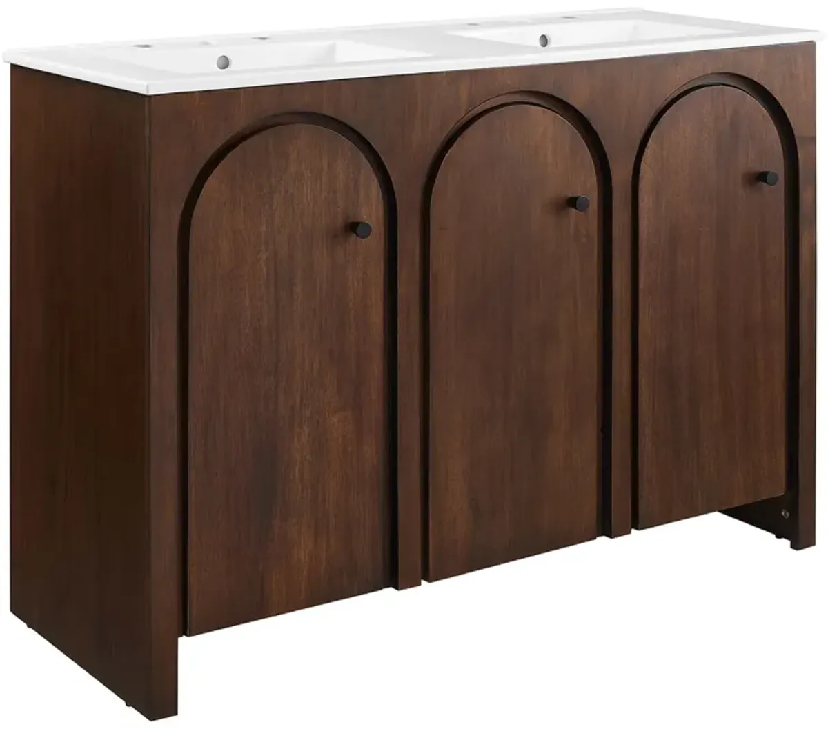 Appia Bathroom Vanity Basin Included by Modway 48" Double / Walnut White