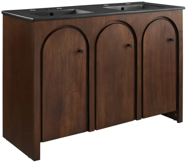 Appia Bathroom Vanity Basin Included by Modway 48" Double / Walnut Black