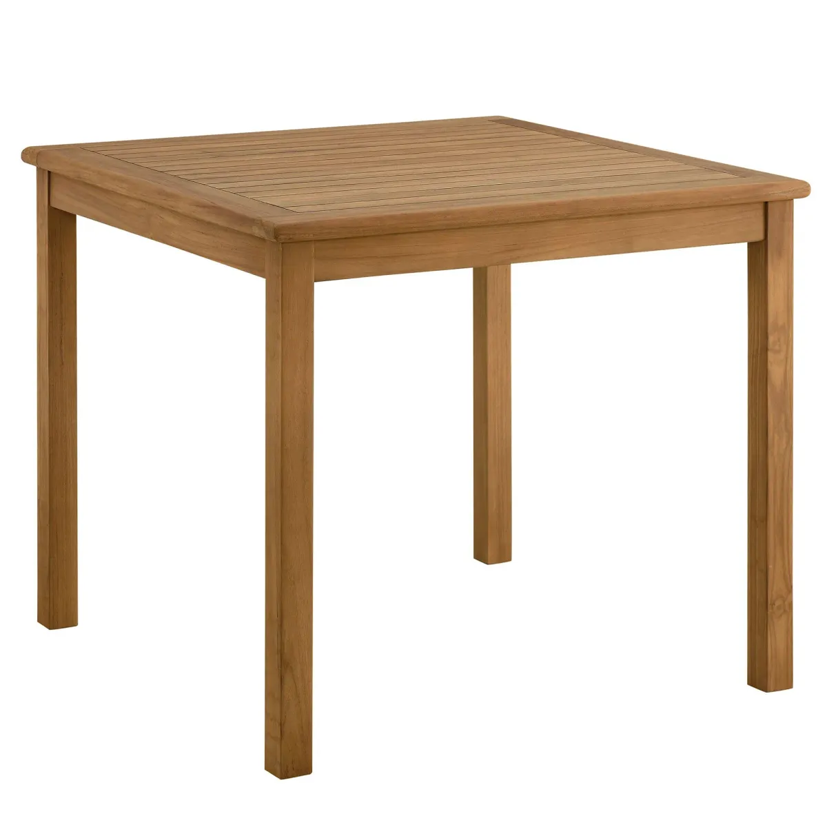 Vienna 34" Square Outdoor Patio Teak Wood Dining Table by Modway Natural