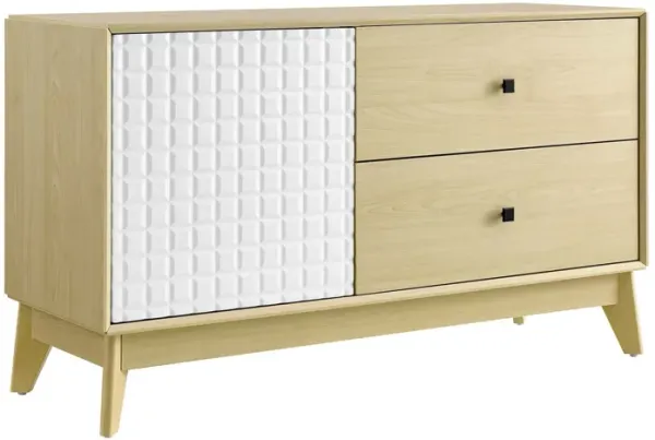 Nectar 43" Wood Grain Accent Cabinet Natural White
