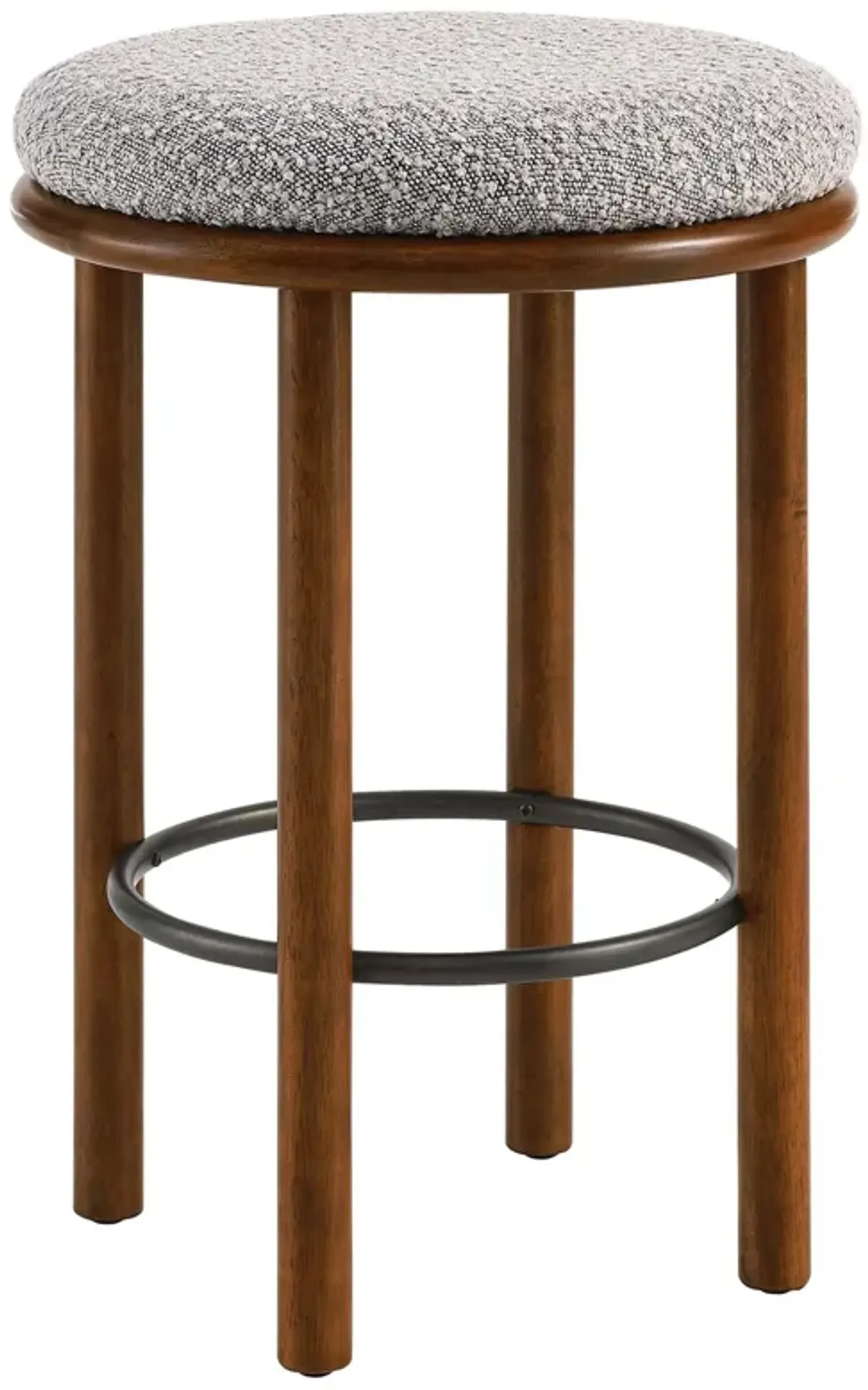 Fable Boucle Fabric Counter Stools - Set of 2 Walnut Taupe