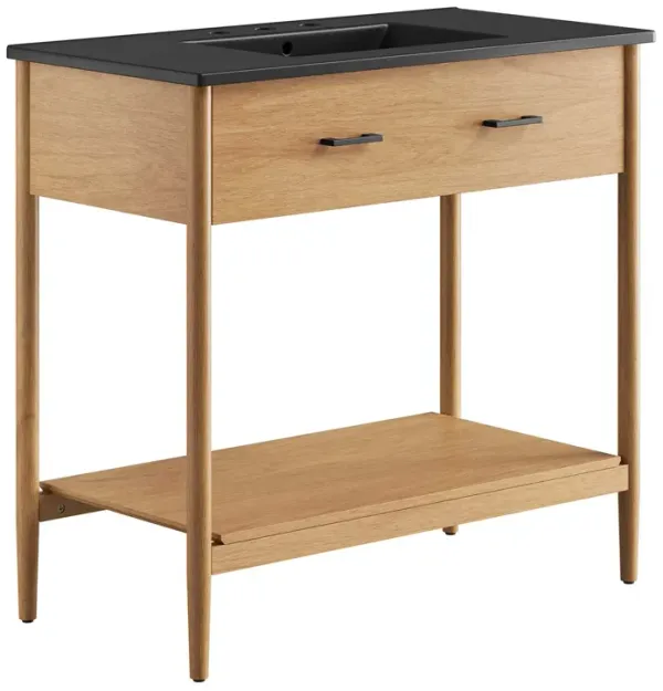 Zaire Bathroom Vanity Basin Included by Modway 36" / Natural Black