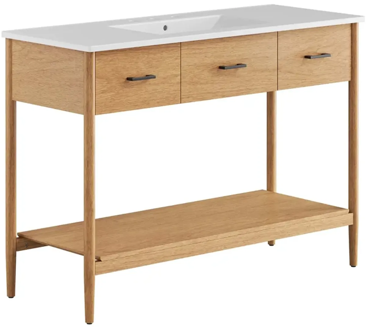 Zaire Bathroom Vanity Basin Included by Modway 48" Single / Natural White