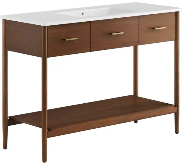 Zaire Bathroom Vanity Basin Included by Modway 48" Single / Walnut White