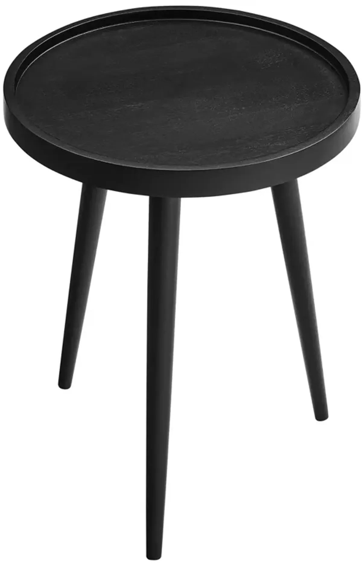 Chiro Round Wood Side Table Black
