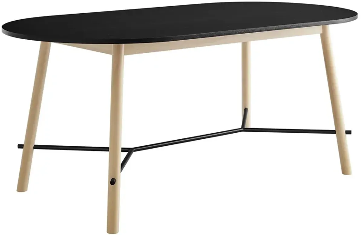 Infuse 71" Wood Grain Dining Table Black Oak