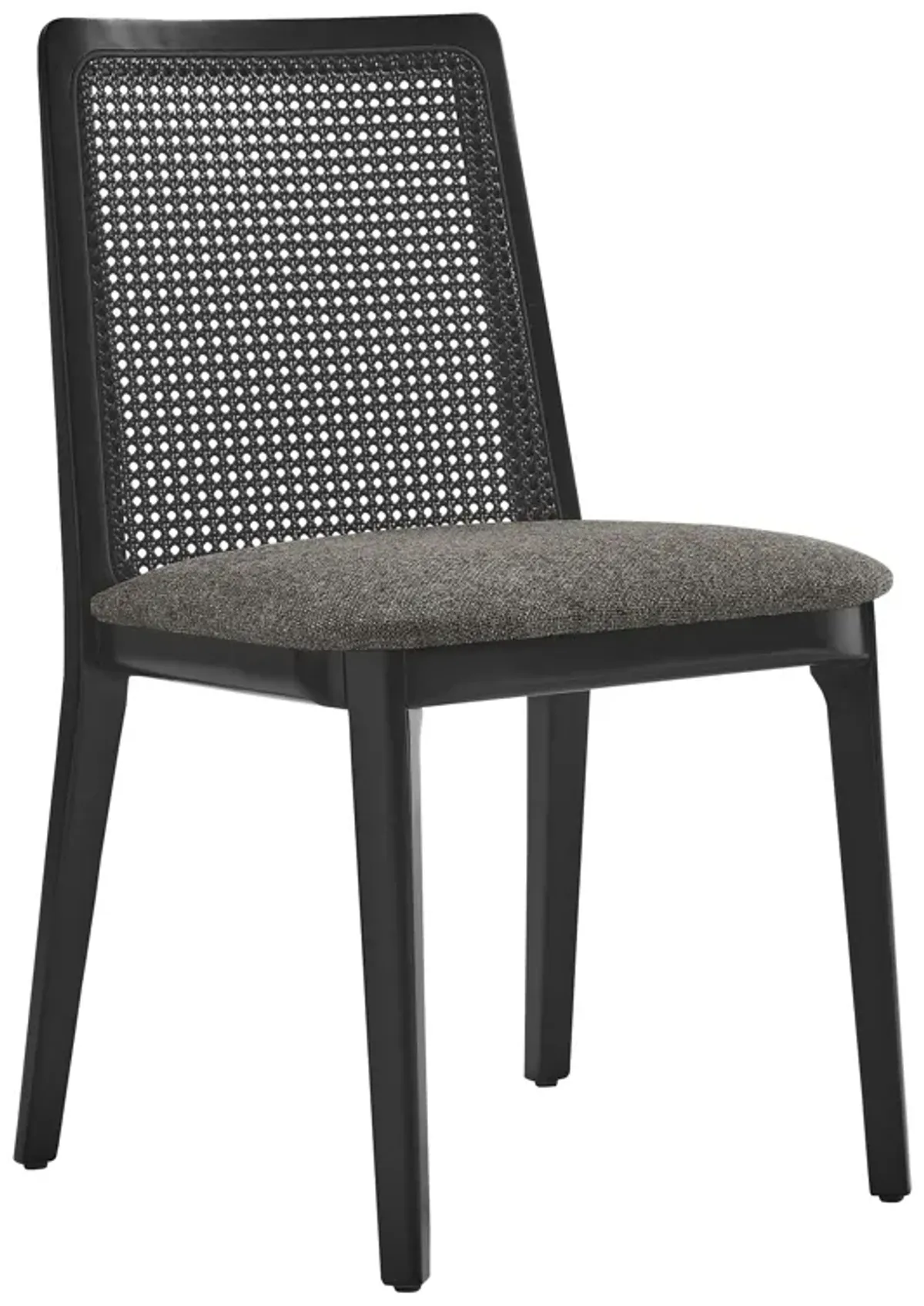 Monarch Beech Wood and Rattan Dining Side Chair by Modway Black Black Gray