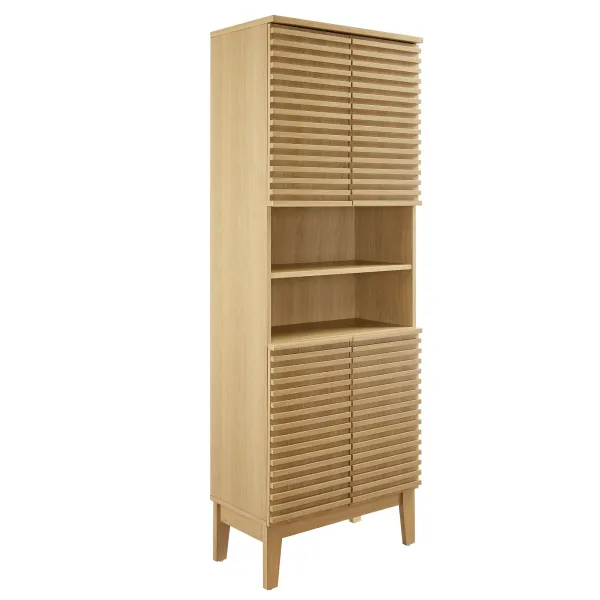 Render Tall Bathroom Storage Cabinet by Modway Oak