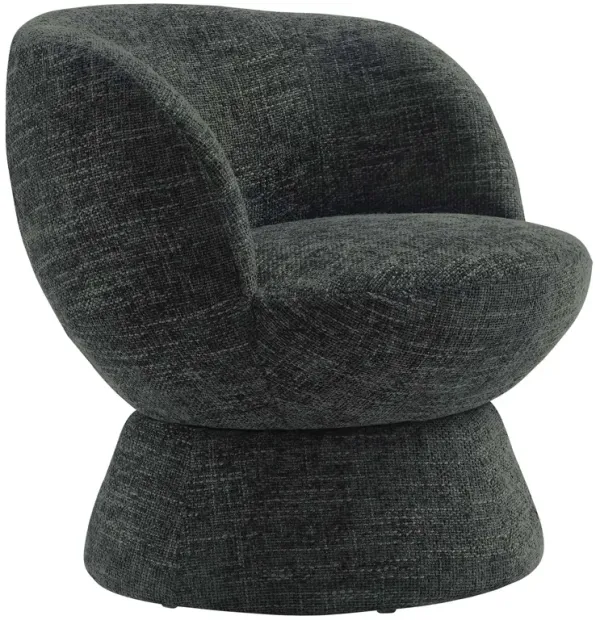 Vesta  Chenille Fabric Upholstered Swivel Chair Carbon Black