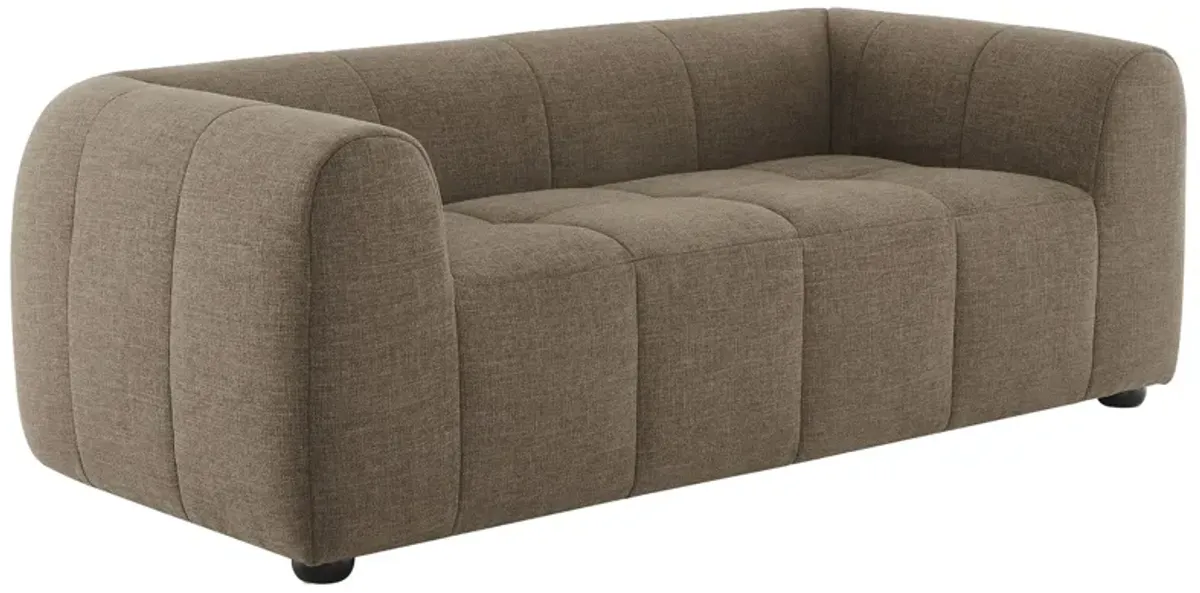 Liana   Upholstered Fabric Loveseat Mocha