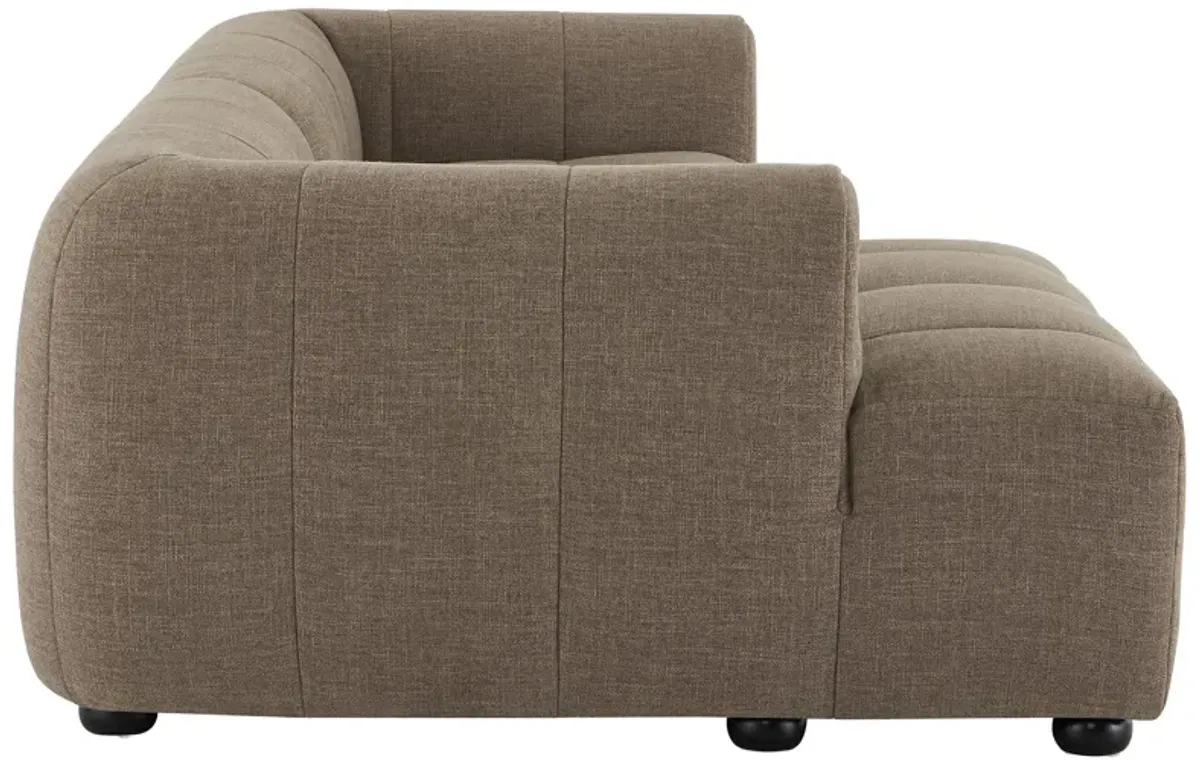 Liana  Left-Facing Upholstered Fabric Modular Sofa with Chaise Mocha