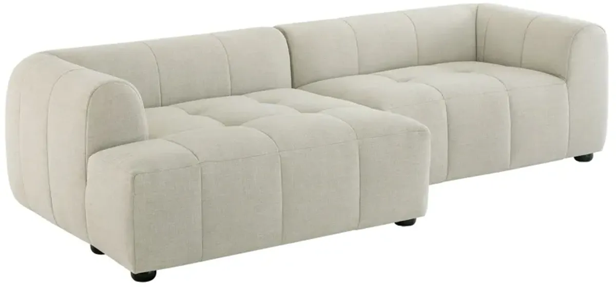 Liana  Left-Facing Upholstered Fabric Modular Sofa with Chaise Pewter