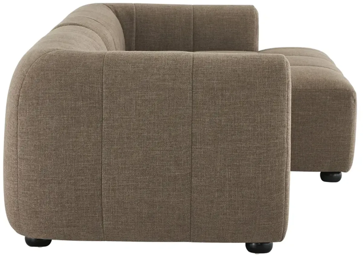 Liana  Right-Facing Upholstered Fabric Modular Sofa with Chaise Mocha