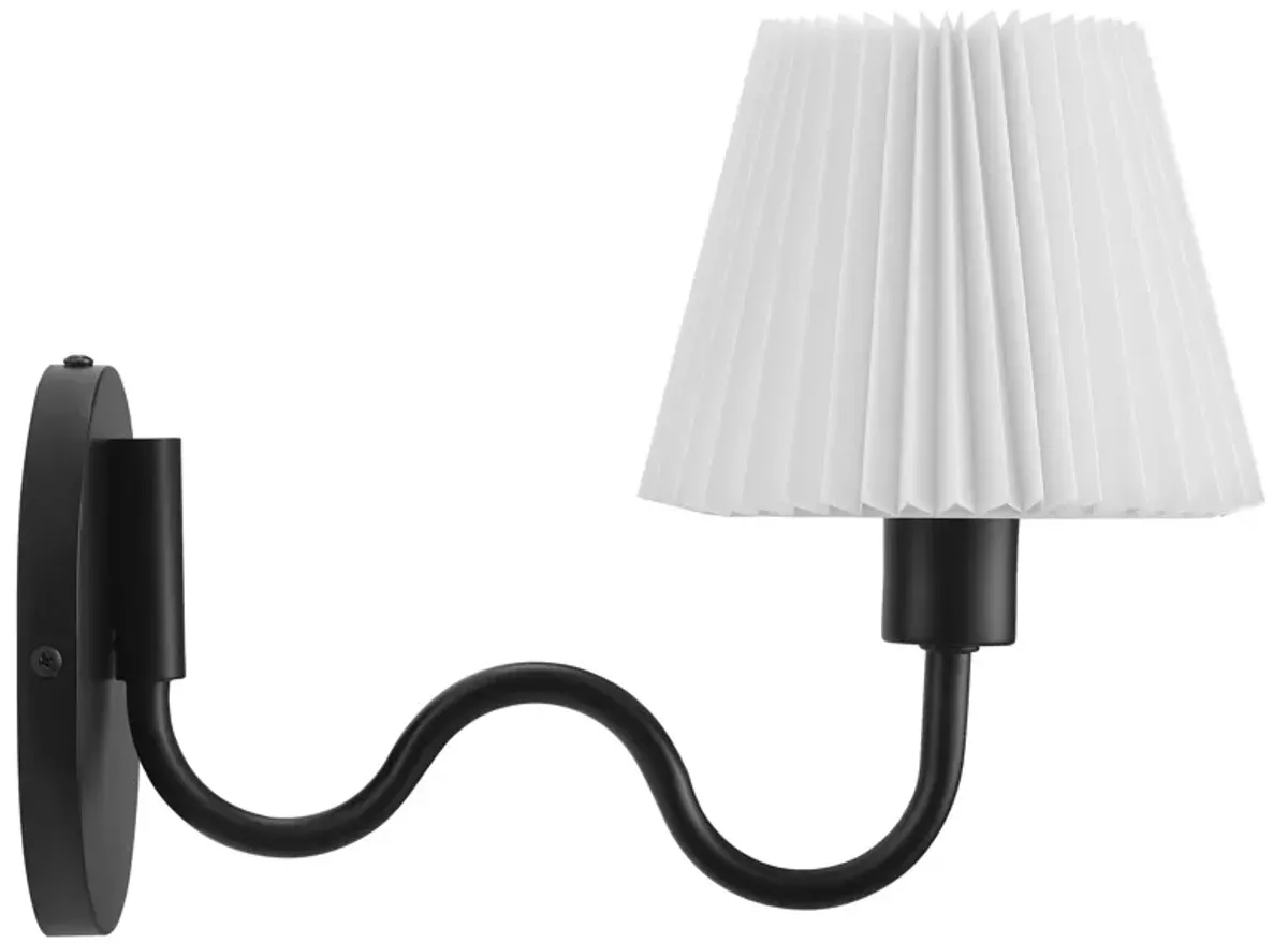 Wave Squiggle Arm Wall Sconce by Modway Black