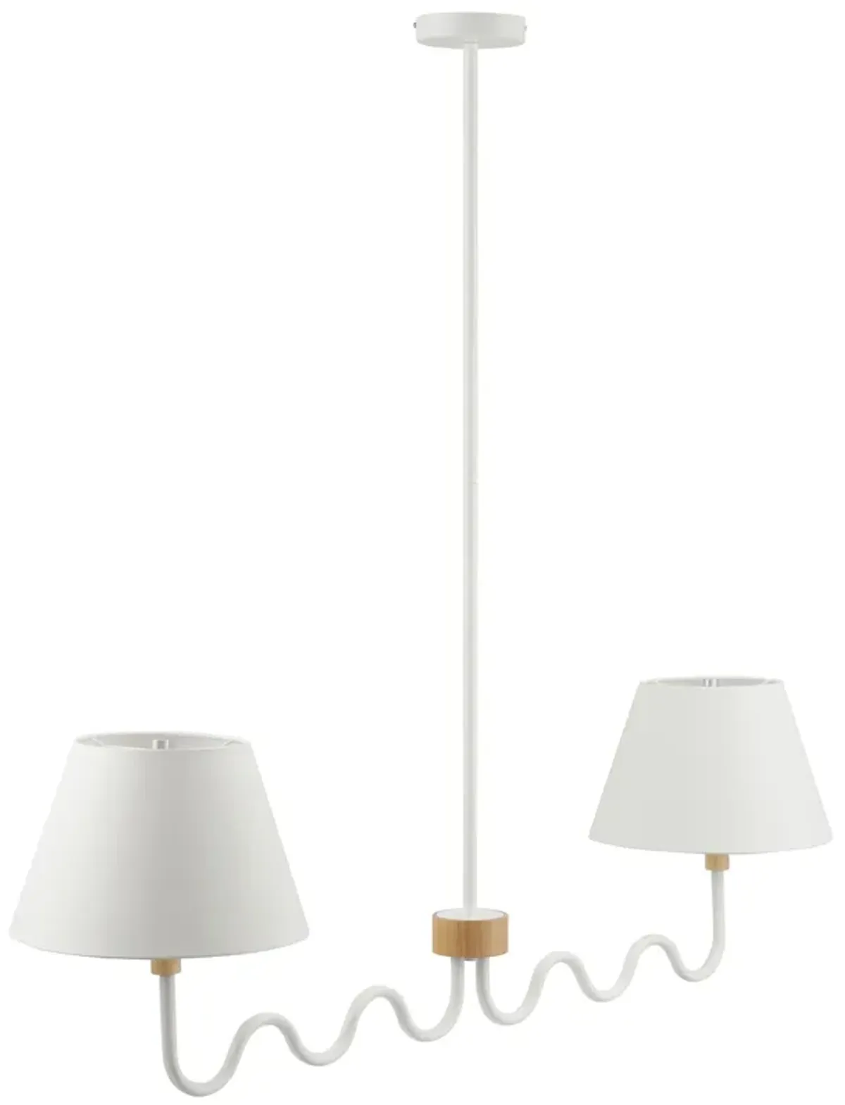 Sunlit Squiggle 2-Arm Pendant Light by Modway Natural White