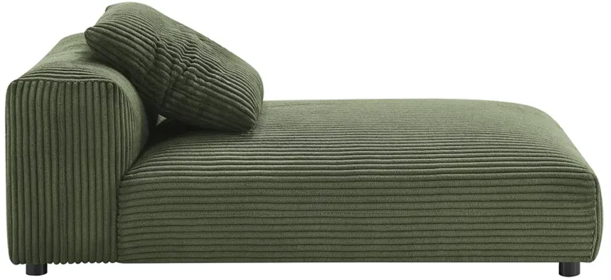 Solace  Modular Corduroy Upholstered Armless Chaise Lounge