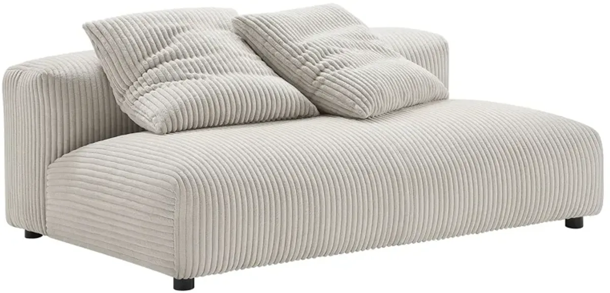 Solace  Modular Corduroy Upholstered Armless Loveseat Fern