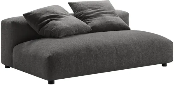 Solace  Modular Upholstered Fabric Armless Loveseat Charcoal