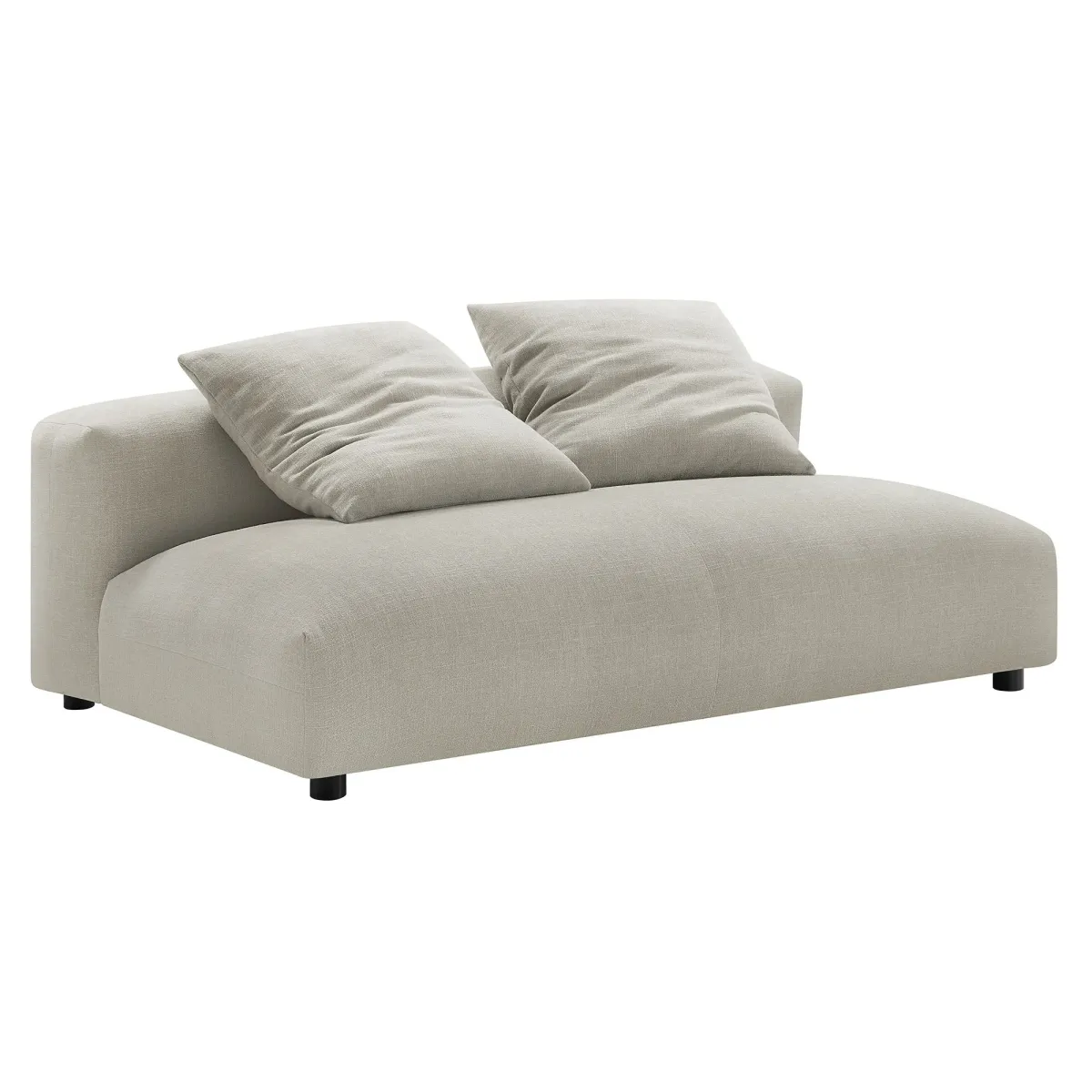 Solace  Modular Upholstered Fabric Armless Loveseat Linen