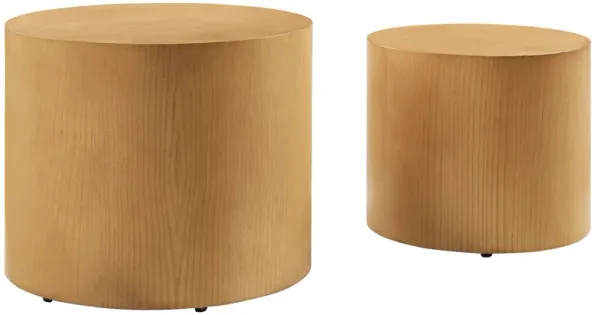 Amani  Round Nesting  Coffee Tables Set of 2 Natural