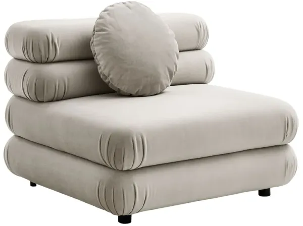 Jubilee Modular Performance Velvet Armless Chair by Modway Almond