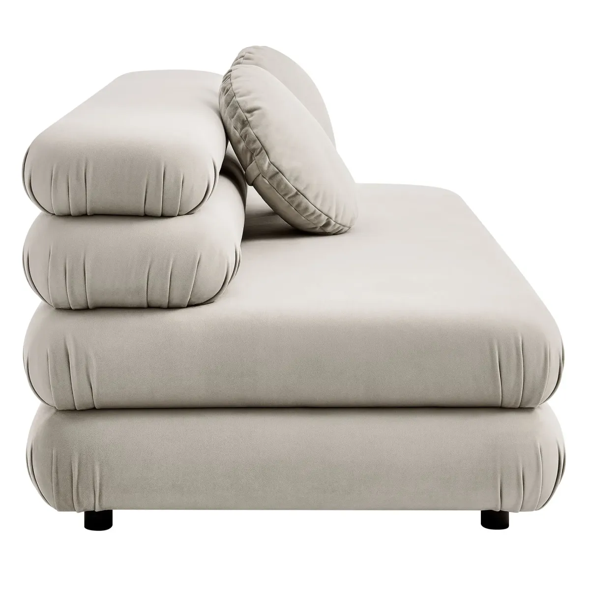 Jubilee Modular Performance Velvet Armless Loveseat by Modway Almond