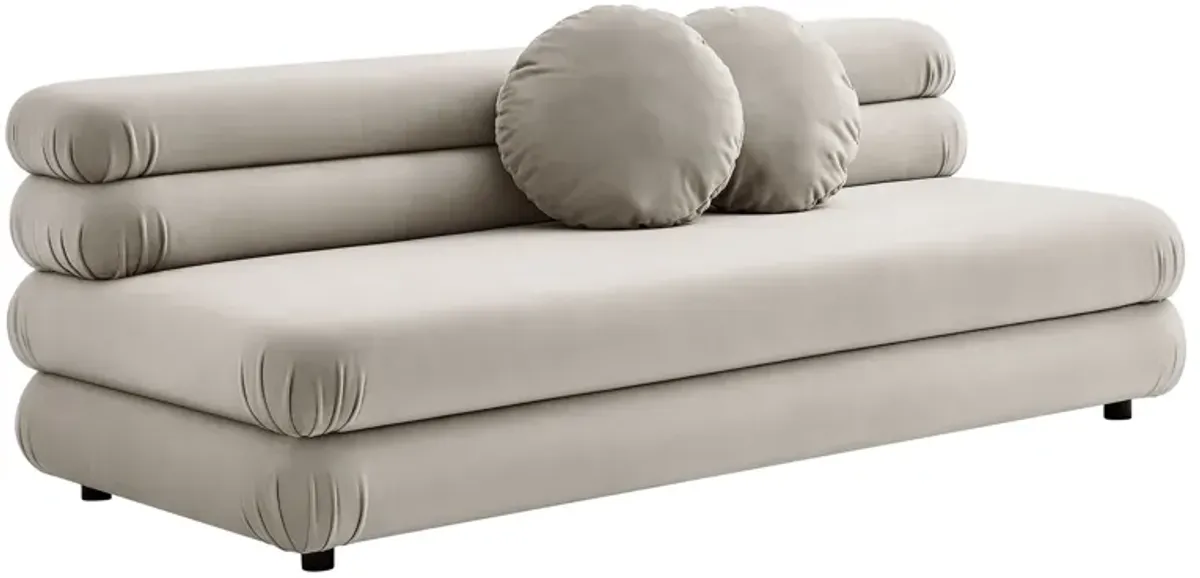 Jubilee Modular Performance Velvet Armless Loveseat by Modway Taupe