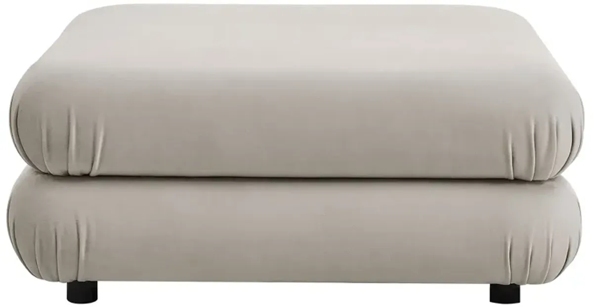 Jubilee Modular Performance Velvet Ottoman by Modway Almond