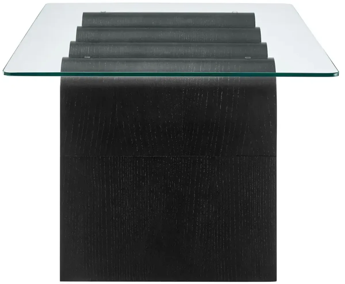 Ondine Glass Top Coffee Table by Modway Black