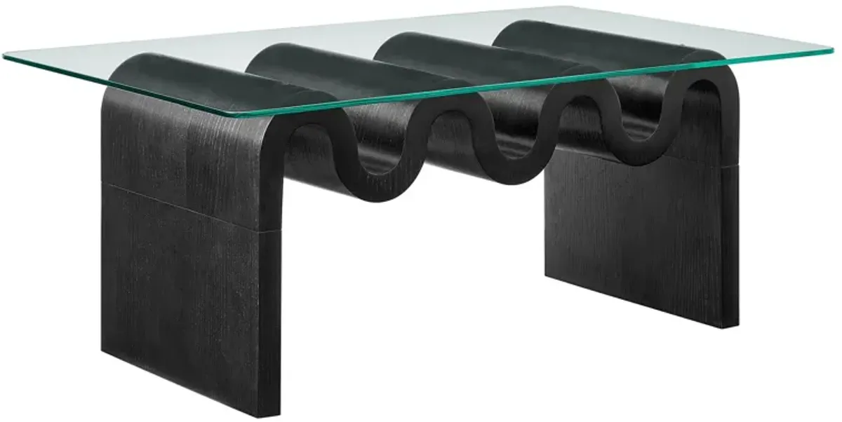 Ondine Glass Top Coffee Table by Modway Black
