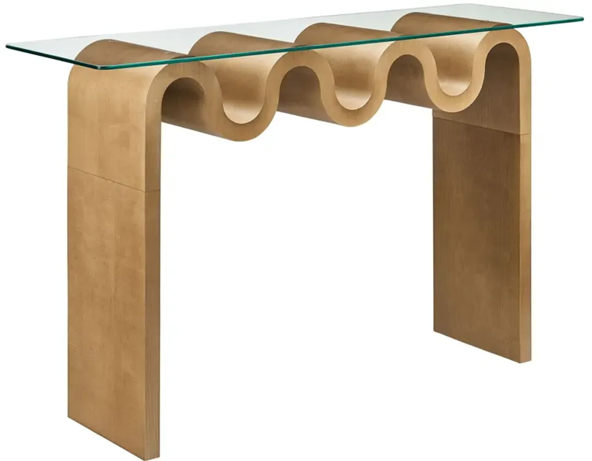 Ondine Glass Top 50" Console Table by Modway Natural