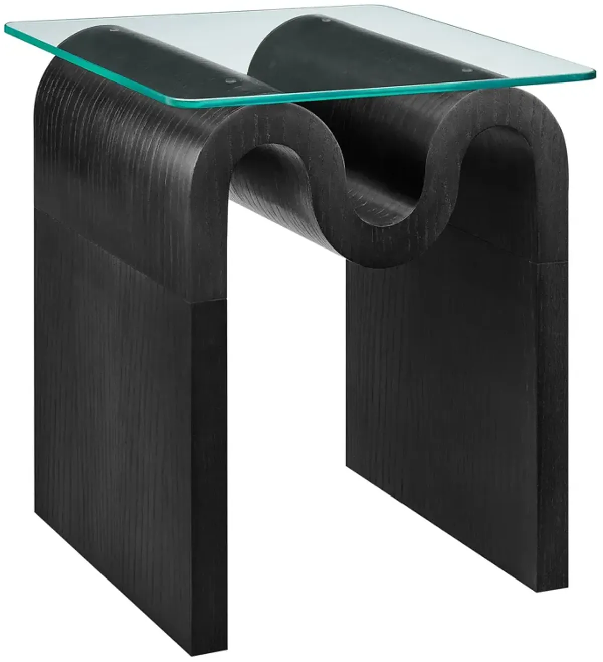 Ondine Glass Top Side Table by Modway Black