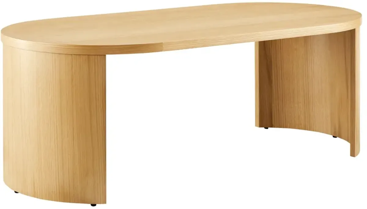 Aspect Oval Wood Coffee Table by Modway Oak