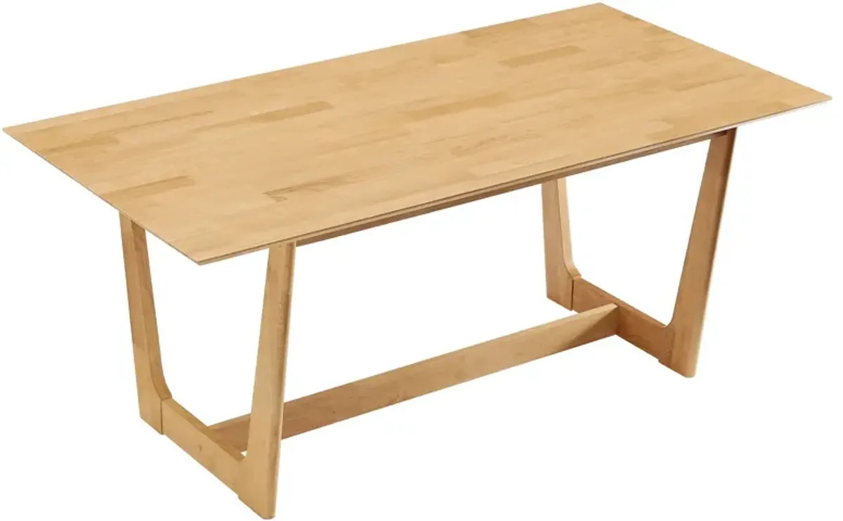 Solara 71" Rectangle Wood Dining Table by Modway Natural